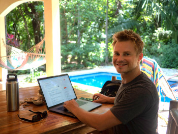 continued UI/UX manager Nick DeRose is taking advantage of the benefits of remote work by living in Costa Rica.